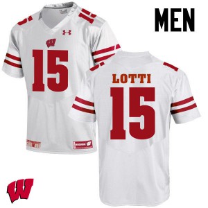 Mens Wisconsin Badgers Anthony Lotti #15 White College Jerseys 436776-793