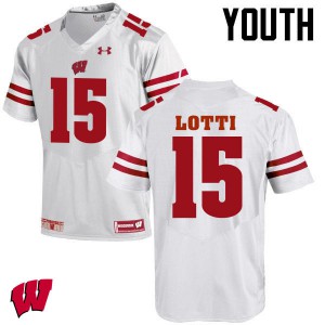 Youth Wisconsin Badgers Anthony Lotti #15 White Player Jersey 972012-889
