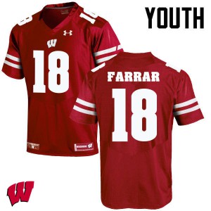 Youth Wisconsin Badgers Arrington Farrar #21 Embroidery Red Jerseys 218227-995
