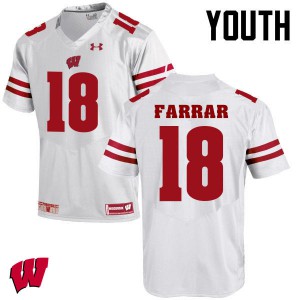 Youth Wisconsin Badgers Arrington Farrar #18 White Official Jersey 159451-777