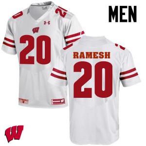 Men's Wisconsin Badgers Austin Ramesh #20 White University Jersey 830411-995