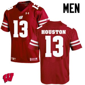 Men's Wisconsin Badgers Bart Houston #13 Red College Jerseys 726259-686