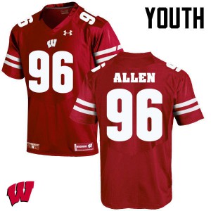 Youth Wisconsin Badgers Beau Allen #96 Player Red Jerseys 701278-563