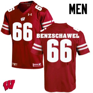 Men Wisconsin Badgers Beau Benzschawel #66 Red Alumni Jerseys 470840-465