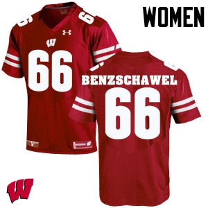 Women's Wisconsin Badgers Beau Benzschawel #66 Red Embroidery Jersey 921266-999