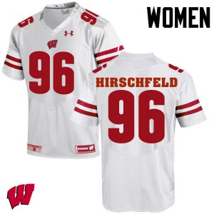 Womens Wisconsin Badgers Billy Hirschfeld #96 White NCAA Jersey 938428-416