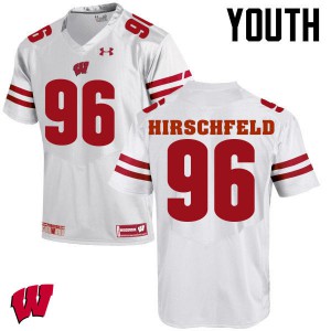 Youth Wisconsin Badgers Billy Hirschfeld #96 White Stitch Jersey 970570-127