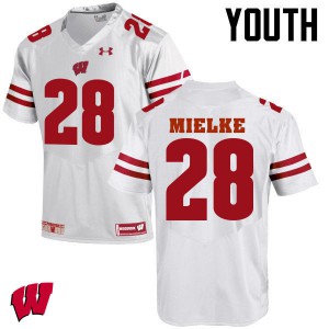 Youth Wisconsin Badgers Blake Mielke #28 Alumni White Jerseys 548336-766