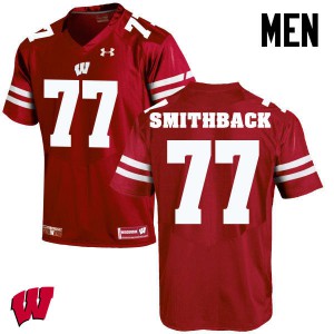 Mens Wisconsin Badgers Blake Smithback #77 Red Official Jerseys 780954-713