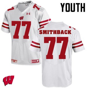 Youth Wisconsin Badgers Blake Smithback #77 Football White Jerseys 138840-242