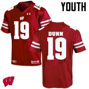 Youth Wisconsin Badgers Bobby Dunn #19 Red Stitch Jerseys 996563-396