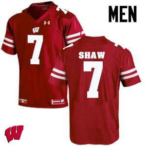 Mens Wisconsin Badgers Bradrick Shaw #7 Red Stitched Jerseys 937828-961