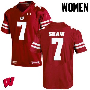 Women Wisconsin Badgers Bradrick Shaw #7 Red Official Jersey 712188-442