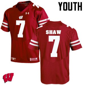 Youth Wisconsin Badgers Bradrick Shaw #7 Red Official Jersey 755381-447