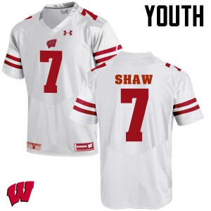 Youth Wisconsin Badgers Bradrick Shaw #7 White Official Jersey 280116-778