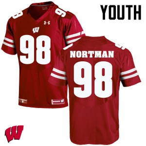 Youth Wisconsin Badgers Brad Nortman #98 Red Football Jersey 870423-887