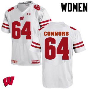 Women Wisconsin Badgers Brett Connors #64 White University Jersey 833897-505