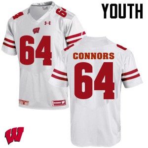 Youth Wisconsin Badgers Brett Connors #64 NCAA White Jerseys 314630-642