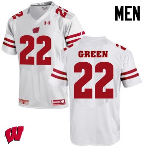 Men Wisconsin Badgers Cade Green #22 White Stitch Jerseys 442226-553