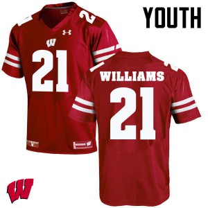 Youth Wisconsin Badgers Caesar Williams #18 Red Football Jerseys 143211-239