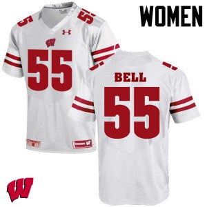 Women's Wisconsin Badgers Christian Bell #55 White NCAA Jersey 454091-480