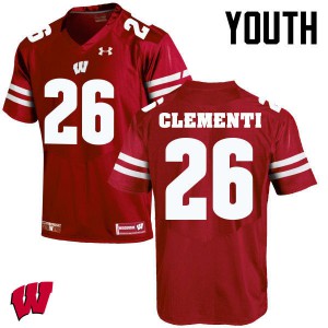 Youth Wisconsin Badgers Chris Clementi #26 Red University Jersey 291240-904