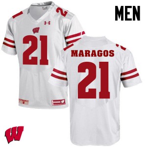 Mens Wisconsin Badgers Chris Maragos #21 Official White Jersey 781750-474