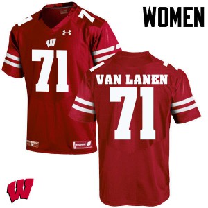 Women Wisconsin Badgers Cole Van Lanen #71 Official Red Jersey 622260-231