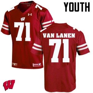 Youth Wisconsin Badgers Cole Van Lanen #71 Red Player Jerseys 601927-301