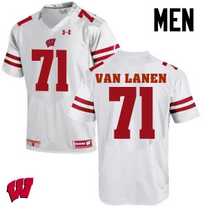 Men's Wisconsin Badgers Cole Van Lanen #71 White University Jersey 400527-148