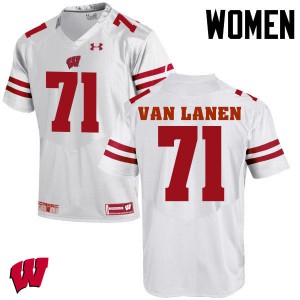Women's Wisconsin Badgers Cole Van Lanen #71 White Stitched Jerseys 346562-542
