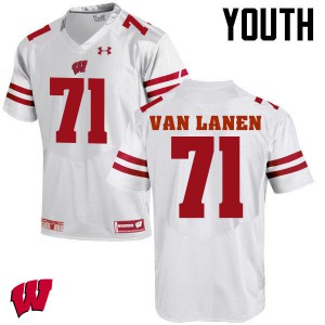 Youth Wisconsin Badgers Cole Van Lanen #71 White NCAA Jersey 580284-178