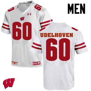 Mens Wisconsin Badgers Connor Udelhoven #60 White Official Jersey 762644-634