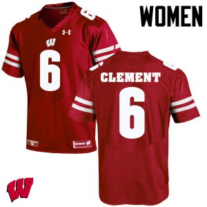 Women Wisconsin Badgers Corey Clement #6 Embroidery Red Jersey 752503-823