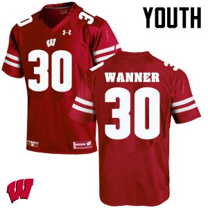 Youth Wisconsin Badgers Coy Wanner #30 Embroidery Red Jerseys 153111-582