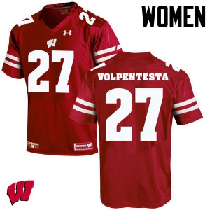 Women Wisconsin Badgers Cristian Volpentesta #27 Stitch Red Jersey 155760-879