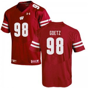 Men's Wisconsin Badgers C.J. Goetz #98 Red College Jerseys 679903-203