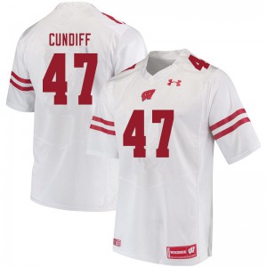 Men's Wisconsin Badgers Clay Cundiff #47 Player White Jerseys 678628-871