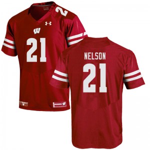 Men's Wisconsin Badgers Cooper Nelson #21 Red Player Jersey 721587-206