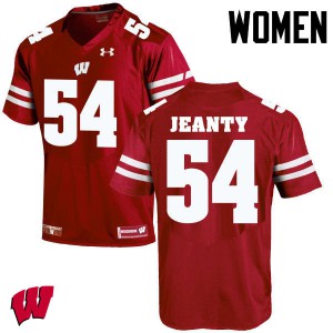 Women's Wisconsin Badgers Dallas Jeanty #54 Stitched Red Jerseys 110615-404