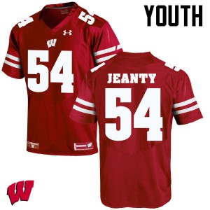 Youth Wisconsin Badgers Dallas Jeanty #54 Red Football Jerseys 583547-954