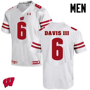 Men's Wisconsin Badgers Danny Davis III #6 White NCAA Jerseys 891290-864