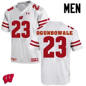 Mens Wisconsin Badgers Dare Ogunbowale #23 White Official Jersey 956331-258