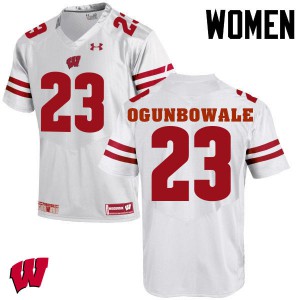 Women's Wisconsin Badgers Dare Ogunbowale #23 Football White Jersey 237924-746