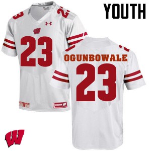 Youth Wisconsin Badgers Dare Ogunbowale #23 College White Jersey 703921-558