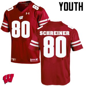 Youth Wisconsin Badgers Dave Schreiner #80 College Red Jersey 958659-613