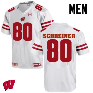 Men Wisconsin Badgers Dave Schreiner #80 White Alumni Jersey 928431-651