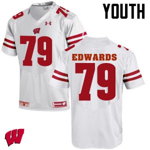 Youth Wisconsin Badgers David Edwards #79 Alumni White Jersey 408095-330
