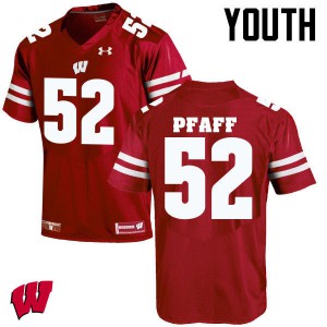 Youth Wisconsin Badgers David Pfaff #52 High School Red Jerseys 366245-284