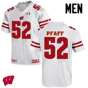 Mens Wisconsin Badgers David Pfaff #52 White Stitch Jerseys 789736-953